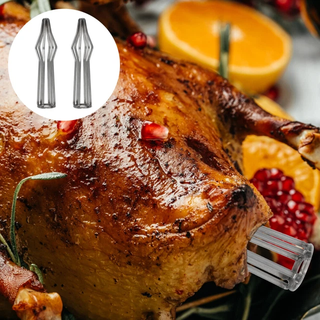 2 piezas soporte de pollo de cerveza pato frito tapón de acero accesorios de cerveza ahumado