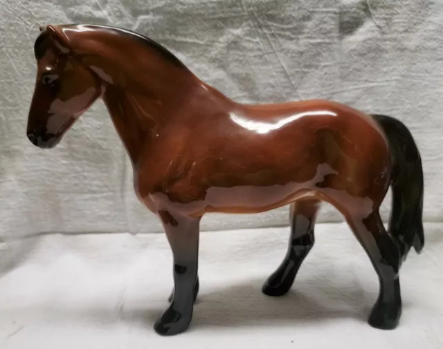 Vintage Goebel Large, Brown, Porcelain Horse, Mint Condition