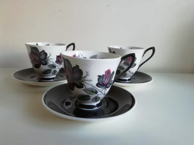 Vintage Royal Albert Masquerade Coffee Cups and Saucers Set of 3 COLLECTION ONLY
