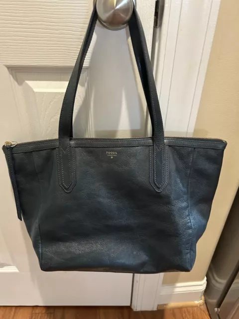 Fossil Sydney Carryall Tote Navy Blue