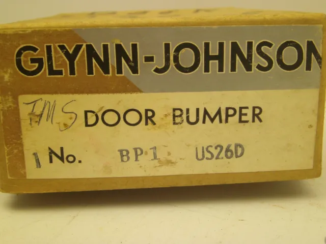 VINTAGE Glynn-Johnson COMMERCIAL DOOR BUMPER STAINLESS ORIG BOX W/HARDWARE BB 5