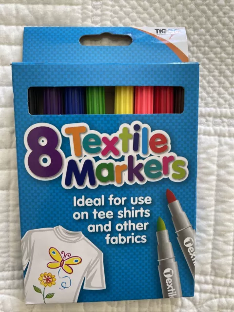 Marcadores de tela de colores, rotuladores de colores para camisetas,  rotuladores de tela, rotuladores textiles, 8 unidades