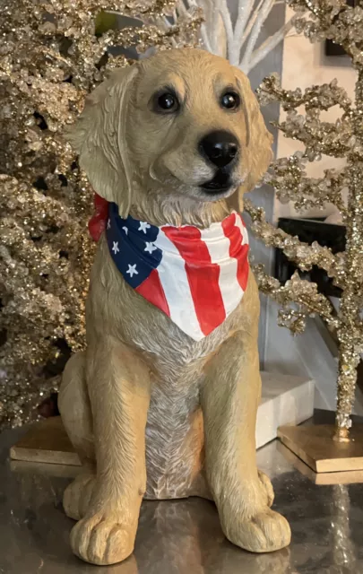 Martha Stewart 14” Tall 4th Of July Resin Dog Patriotic Figurine Decor