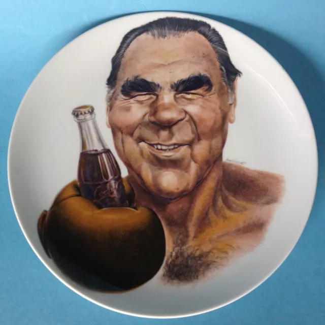Boxer Reklamen PORZELLAN PLATTE REKLAME Wandteller Boxer Max Schmeling Coca Cola Ø26cm ...