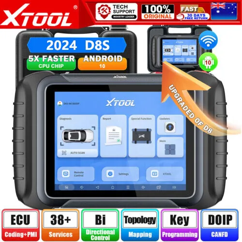 XTOOL D8S Auto All System Diagnostic OBD2 Scanner Key ECU Coding DOIP Topology