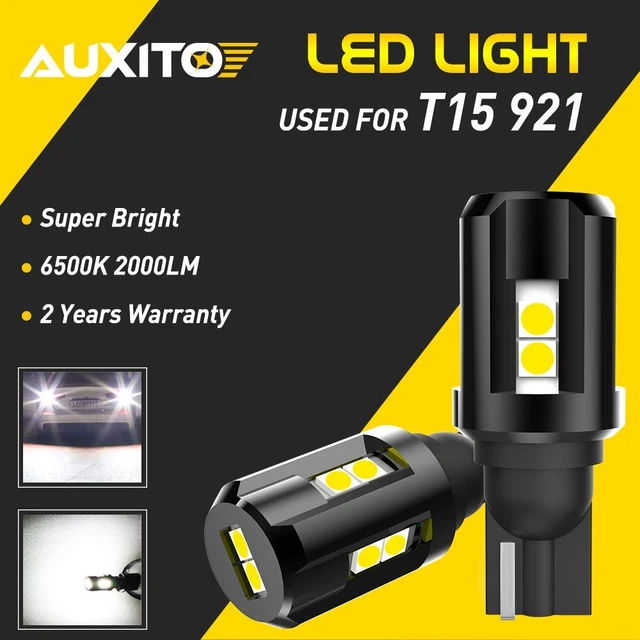 2X T15 921 W16W Backup Reverse Light Super White Car Auto LED Parking Bulbs Lamp