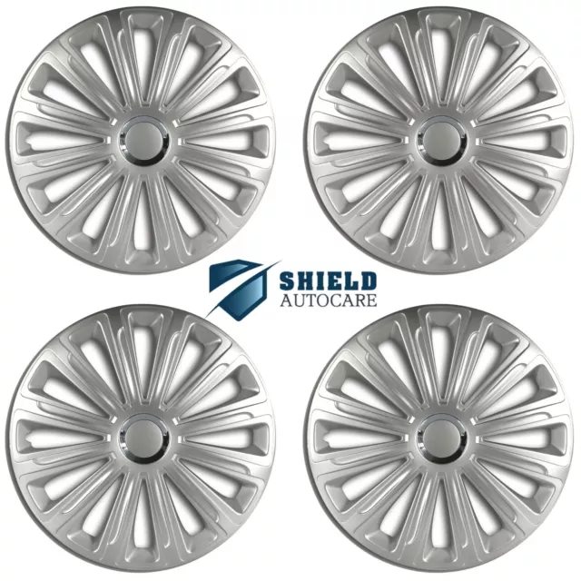 Wheel Trims 14" Hub Caps Trend RC Plastic Covers Set of 4 Silver Fit R14