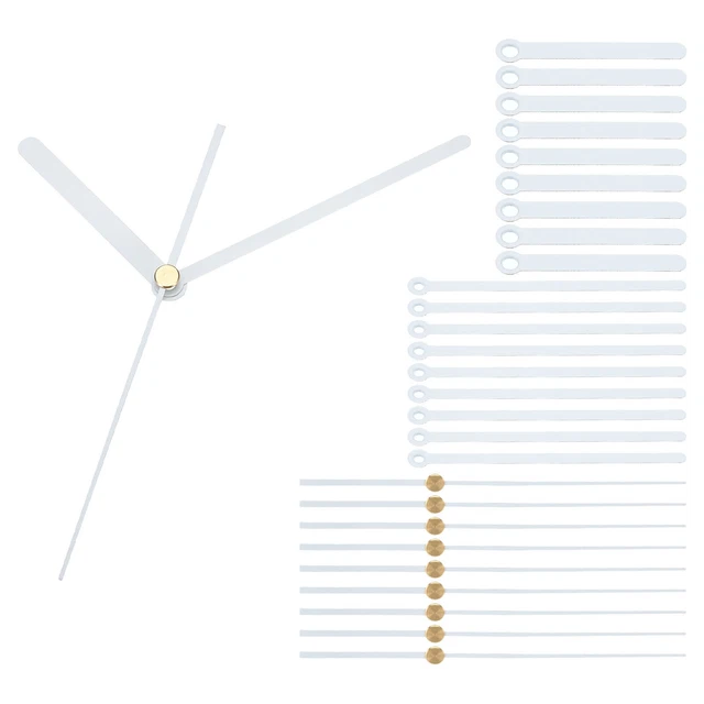 Clock Hands Kit, 10 Set Clock Hands Kits Clock Mechanism Aluminum, White, A04