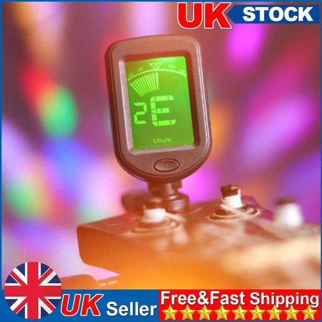 LCD Display Clip-On Tuner Clip On Guitar Tuners for Guitar/Bass/Violin/Ukulele