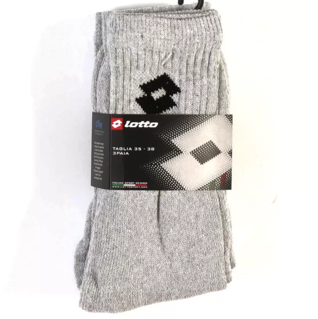 6 Pairs Of Socks Man Lotto Tennis Short Sponge Cotton with Logo Art. Tris