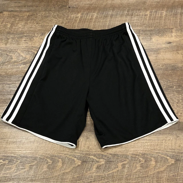 Adidas Shorts Boys Large Size 13/14 Black White Athletic Pockets Youth Child