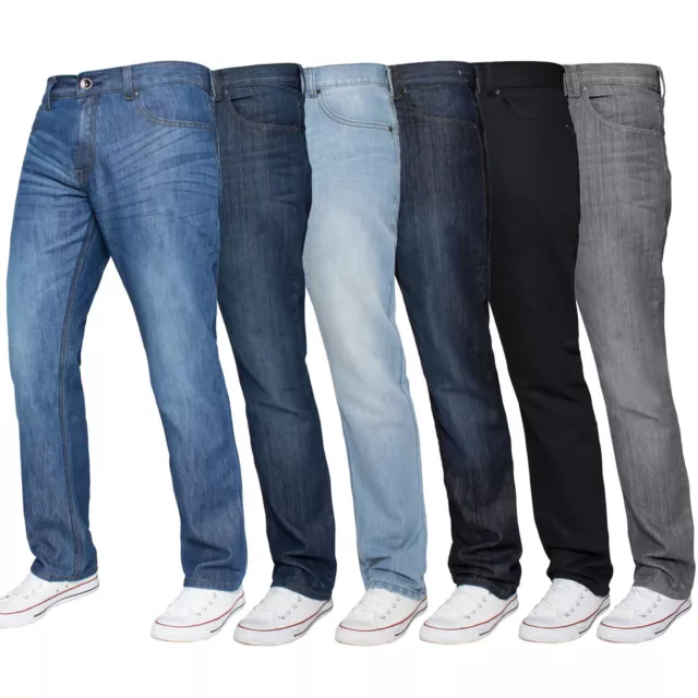 Hommes Coupe Standard Jeans Jambe Droite Pantalon Kruze Big King Tout Taille
