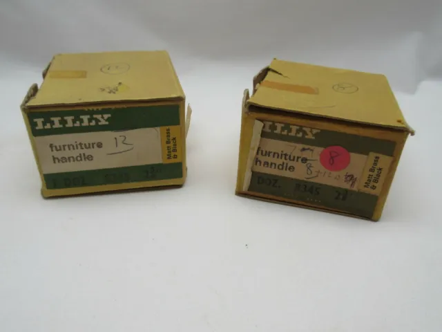 20 boutons tiroirs de porte vintage rétro Lilly 8345 laiton noir laiton neuf dans son emballage d'origine 2