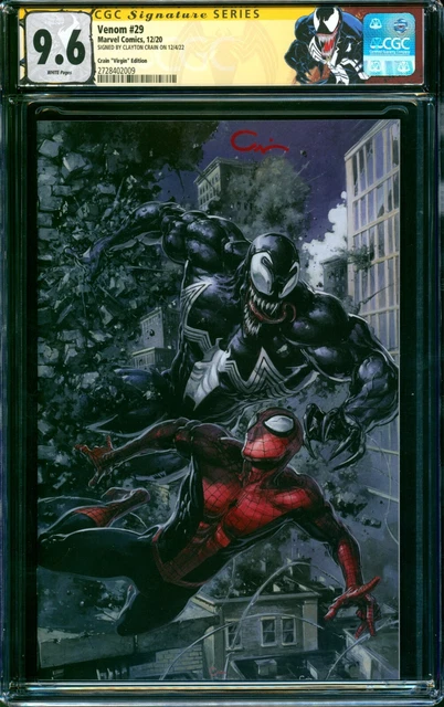 Venom #29 VIRGIN VARIANT CGC SS 9.6 signed Clayton Crain VENOM LABEL