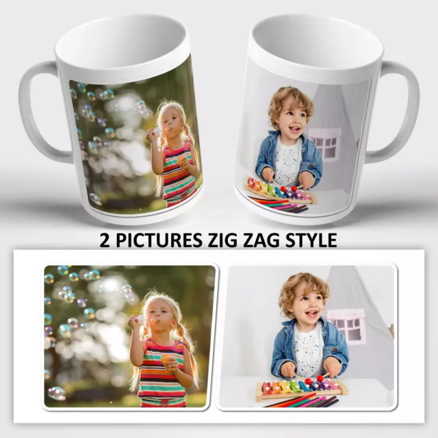 PERSONALISED MUG from 1 to 12 PICTURES & TEXT cup coffee tea gift present photo 3