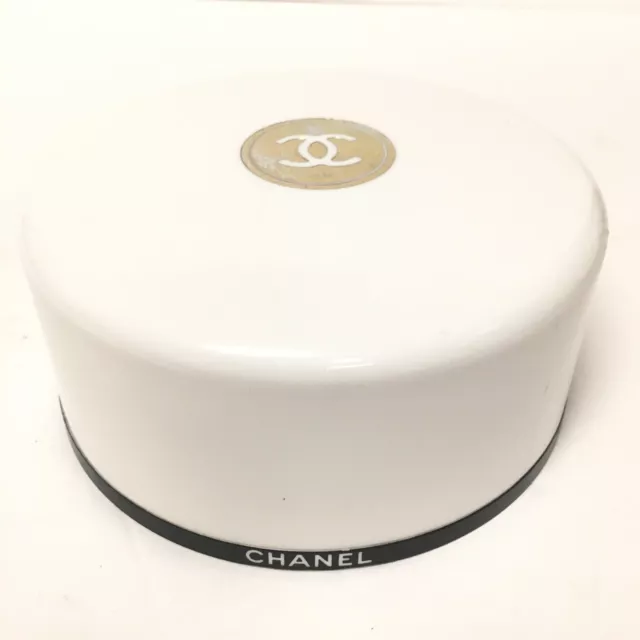 VINTAGE COCO CHANEL #5 Bath Powder White Canister W/Puff 8 OZ 60s