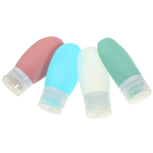 4 pz bottiglie da viaggio in silicone e shampoo vuoto ricaricabile resistente alle perdite