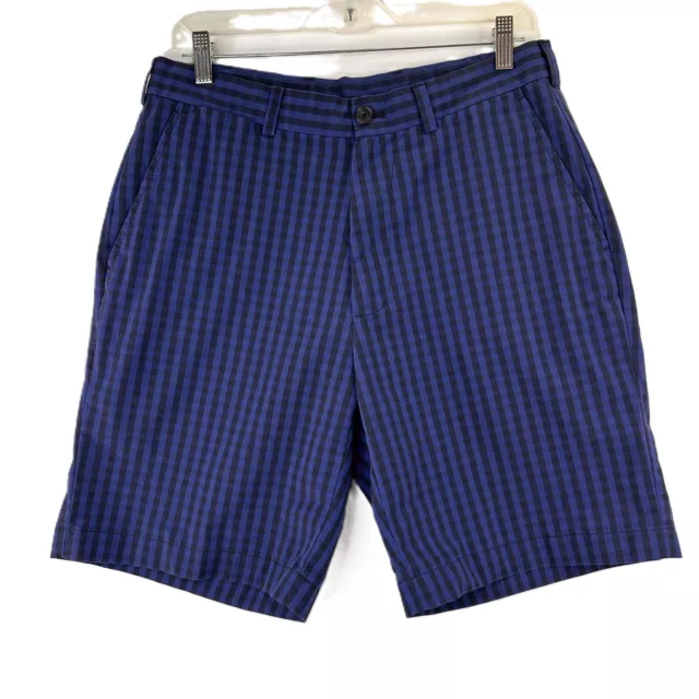 BROOKS BROTHERS MEN'S Blue & Black Plaid Shorts Size W34 $26.00 - PicClick