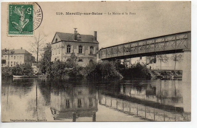 MARCILLY SUR SEINE - Marne - CPA 51 - bords de Seine - Quai - Pont - Riviere 9
