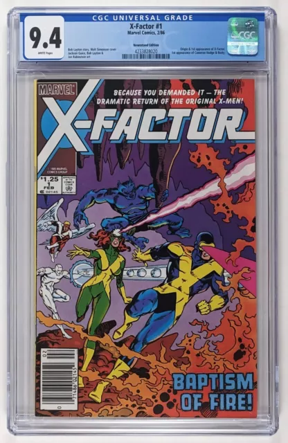 X-Factor #1 CGC 9.4 (1986, Marvel) Newsstand! Origin/1st app of X-Factor Team