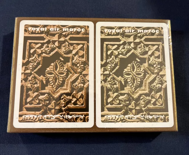 Deux jeux de cartes neufs Vintage compagnie aérienne royal air Maroc￼