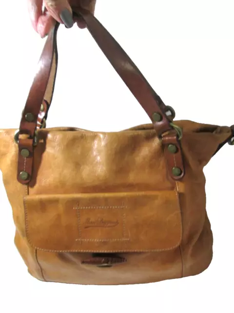 Marco Buggiani Buttery Soft Brown Leather Tote/Shoulder Bag w/Double Handles VGC