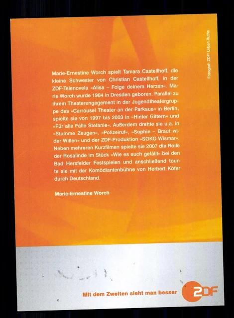 MARIE ERNESTINE WORCH Soko Wismar Autogrammkarte Original Signiert BC