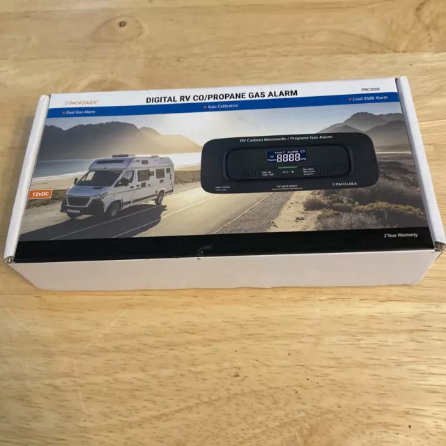 Digital RV Carbon Monoxide & Propane Dual Gas Detector - Hard-Wired DC 12V, LCD