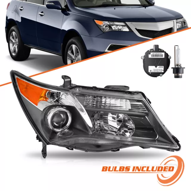 For 2007-2009 Acura MDX w/o Adaptive Headlights HID Right Side Headlight W/Bulbs