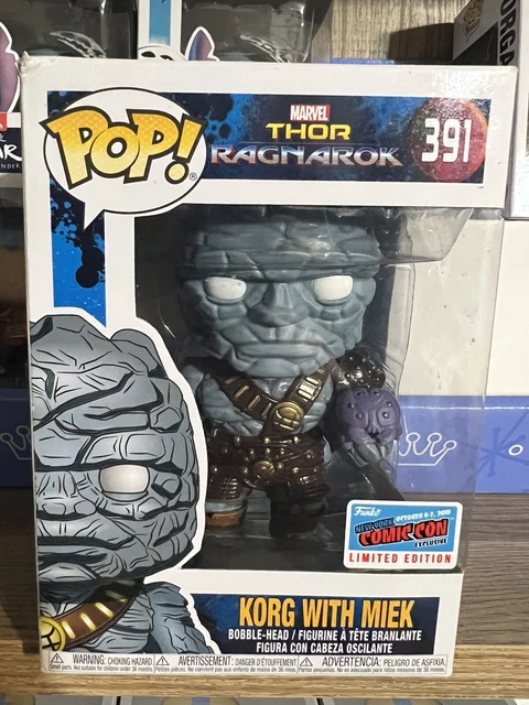 FUNKO POP MARVEL Thor Ragnarok 391 Korg with Miek NYCC 2018 Official 
