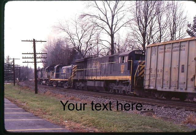 b748 Orig Slide Delaware & Hudson 758, 502 at Emmaus, Pa 1981