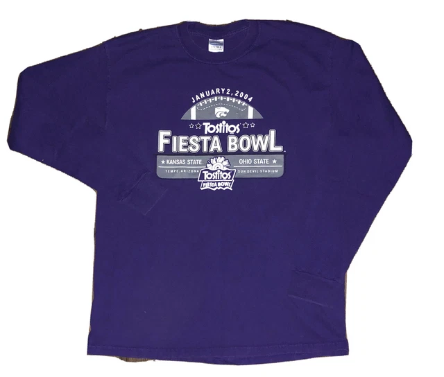 Vintage K-State Wildcats NCAA Football T Shirt Men’s L 2004 Fiesta Bowl Cotton