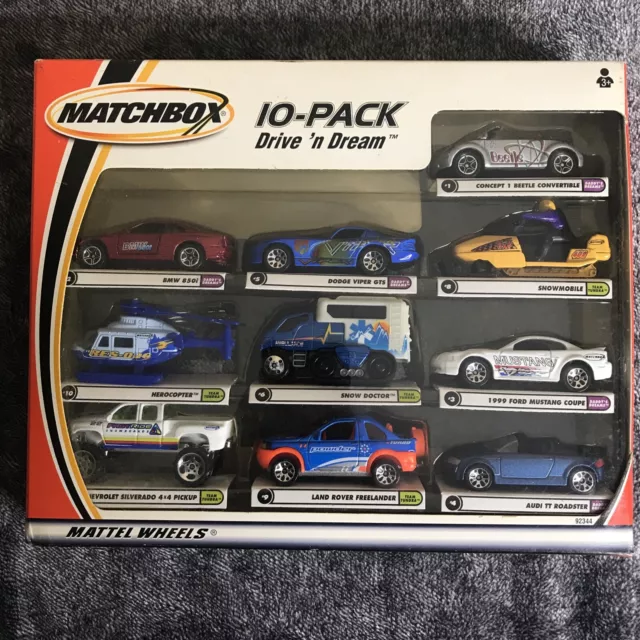 Matchbox 10 Pack Drive'n Dream Vw Beetle Mustang Viper Bmw Audi Vintage 2000