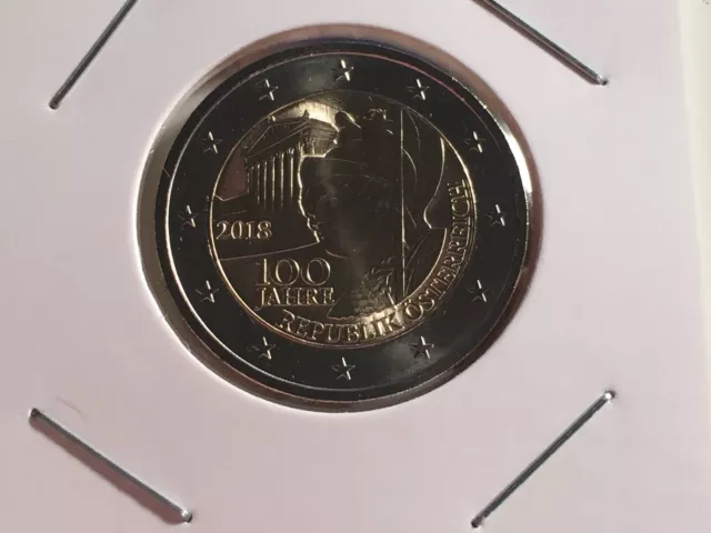 2 Euro Autriche 2018 100 Ans De La Republique Commemorative Neuve