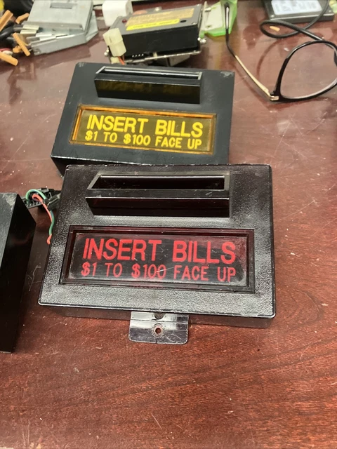 1 slant top igt s+ pe￼ Slot Machine dbv Bill Bezel and LED Board w/harness