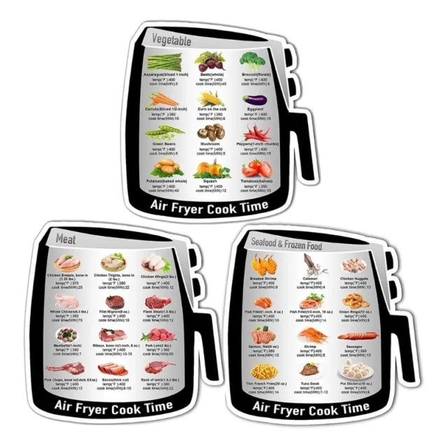 Cheats Sheet Quick Reference Guide Air Fryer Accessory for Cooking