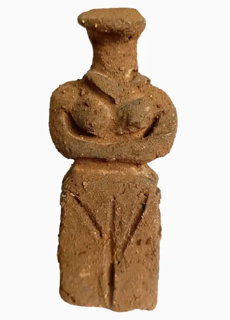 3000 BC Neolithic Ancient Terracotta Worshipper Female Fertility Idol Statuette
