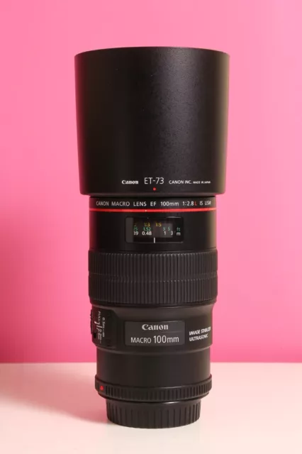 Canon EF 100mm f/2.8 L Macro IS USM AF L series Lens EXCELLENT!