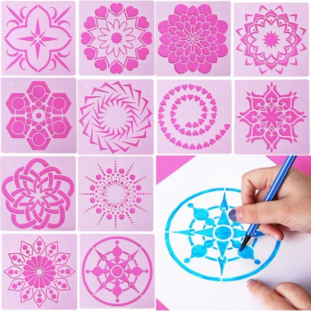 Stamp Painting template Layering Stencils Scrapbooking Mandala Auxiliary