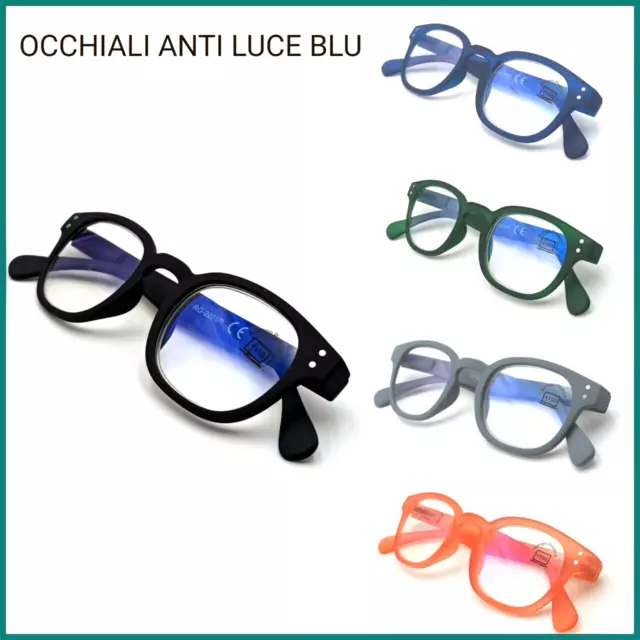 Occhiali da lettura vista uomo donna anti luce blu riposo 1,5 2 2,5 per pc