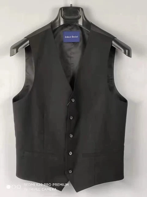 Gilet panciotto Uomo Cerimonia Elegante Nero Smanicato tg. 52 L/XL Sartoria