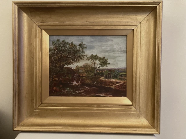LANDSCAPE GILT FRAMED signed oil painting on board £99.52 - PicClick UK