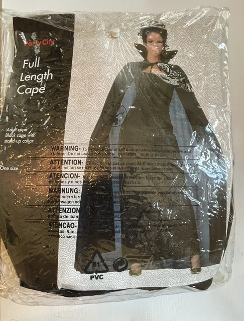 Rubie's Costume Adult Deluxe Cape Full Length Black Halloween Party City New