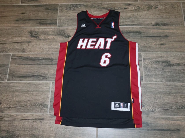 Rare LeBron James Miami Heat Adidas Men's Black/white Jersey XL #6