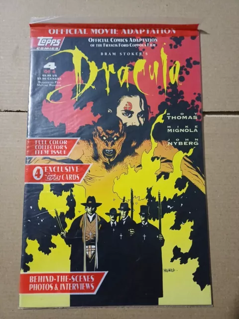 Bram Stoker’s Dracula #4 Topps Comics 1992 Sealed With 4 Trading Cards