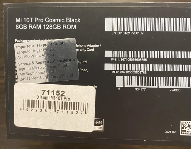 Xiaomi Mi 10T Pro - 128GB - Cosmic Black (Ohne Simlock) (Dual SIM) 10