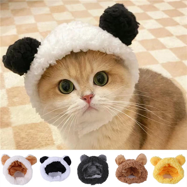 Animale Domestico Copricapo Gatto Inverno Cappello Orso Peluche Costume -