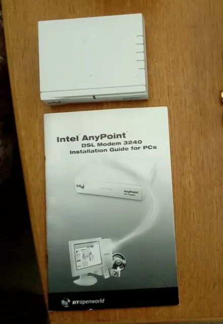 INTEL 3240 ANYPOINT DSL MODEM  with book  instructions