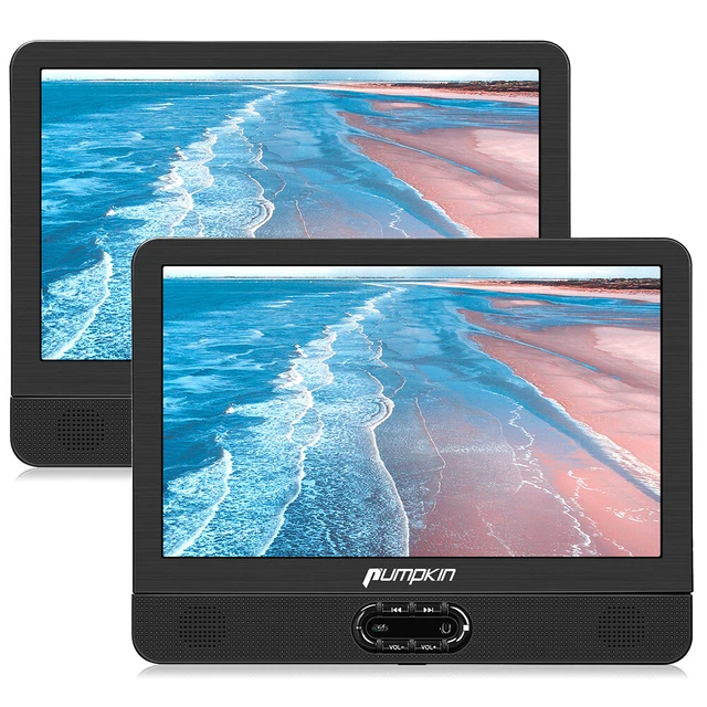 2x 12" Tragbarer DVD Player Auto Monitor Kopfstütze TV Kinder Fernseher AKKU USB