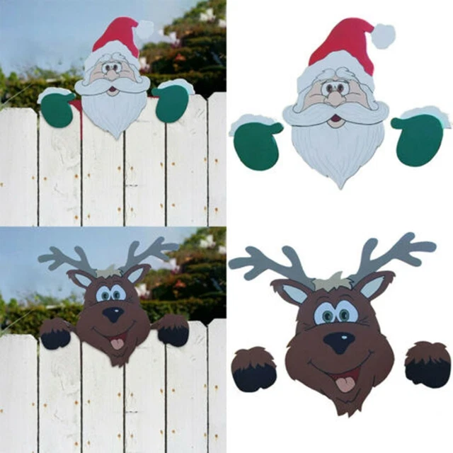 Weihnachten Weihnachtsmann Zaun Peeker Ornament Weihnachten Haus Garten Party-De